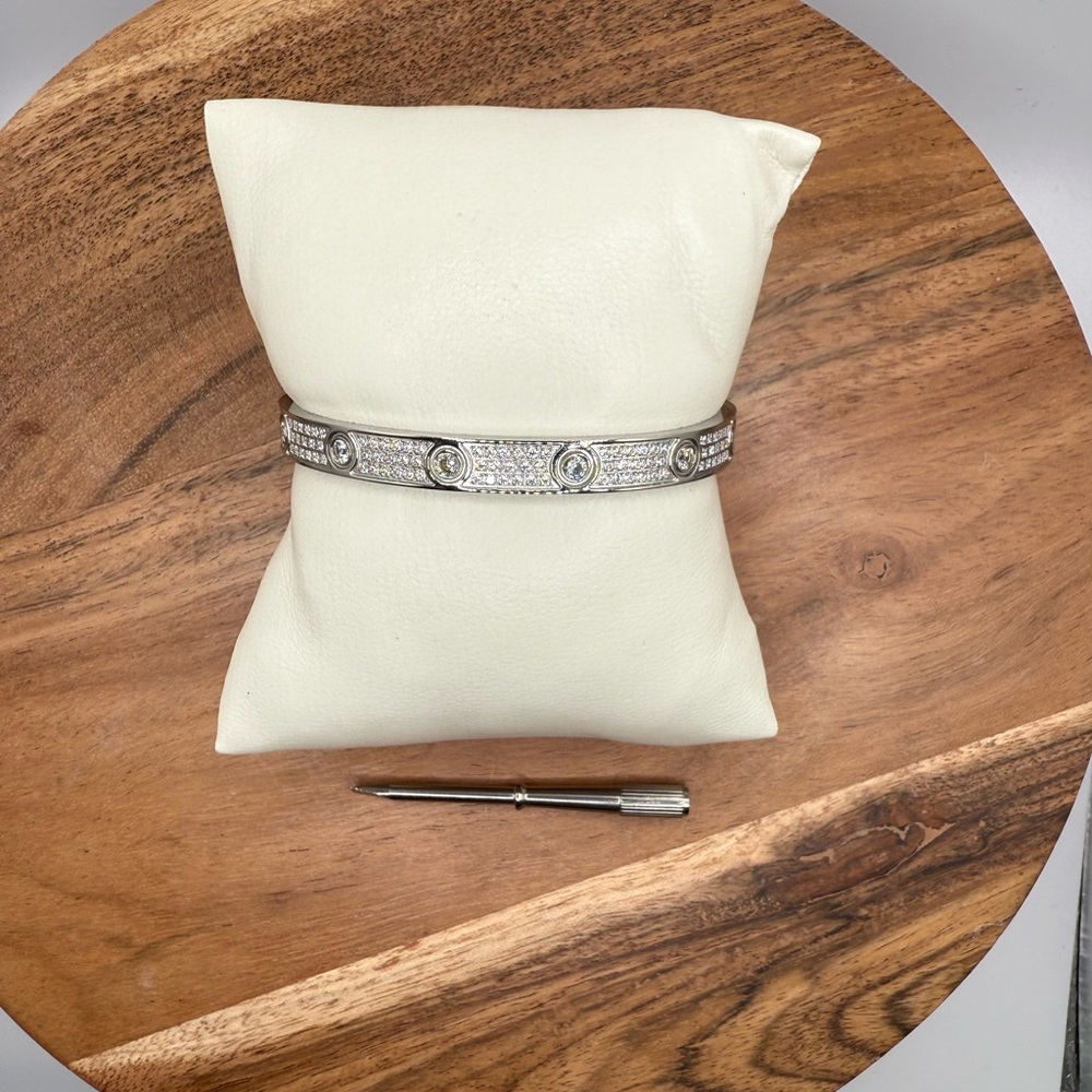 Silver Bracelet with Crystal Accents